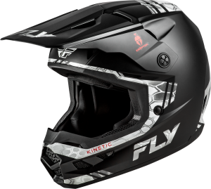 FLY RACING KINETIC VERDICT KRYPTEK HELMET BLACK/GREY MD - Image 9